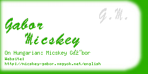 gabor micskey business card